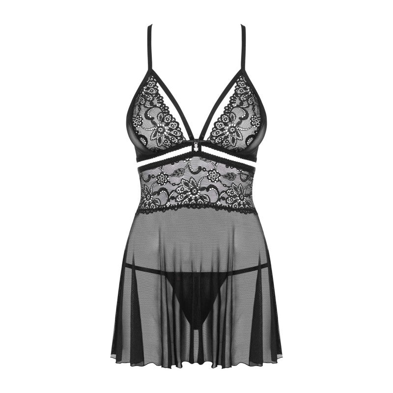 838-BAB-1 babydoll -obsessive- Noir XXL/XXXL