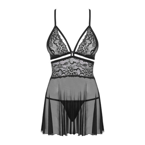 838-BAB-1 babydoll -obsessive- Noir XXL/XXXL