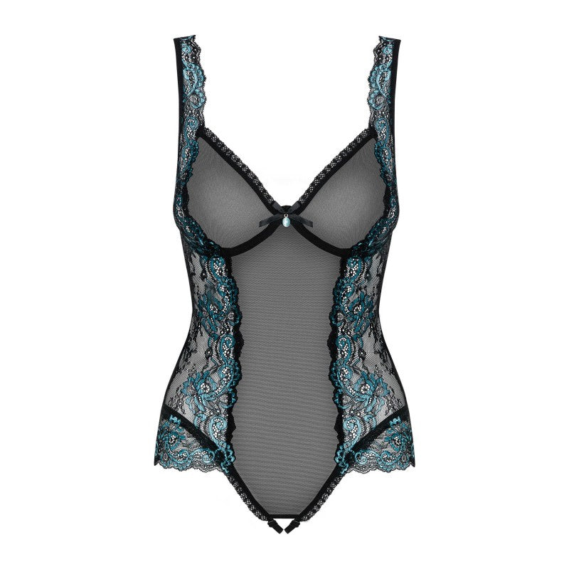 Body dentelles noir et turquoise  obsessiveXXL/XXXL