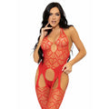 Bodystocking rouge taille unique S/XL